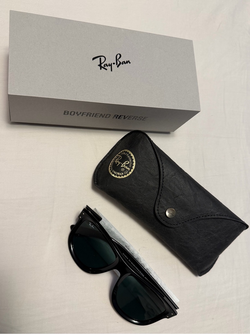 Ray-Ban Black Boyfriend Reverse Sunglasses with Case